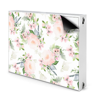 Dekoračný magnetický kryt na radiátor Akvarelové pastelové kvety a lístie