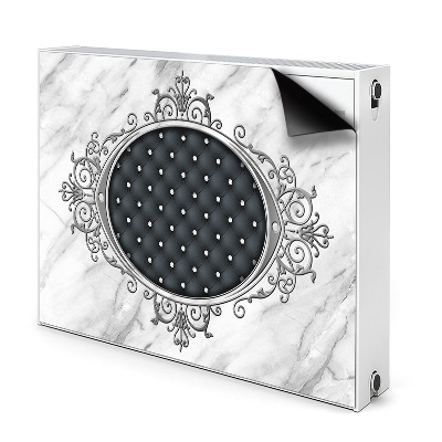 Dekoračný magnet na radiátor Oválny ornament s mramorovým pozadím