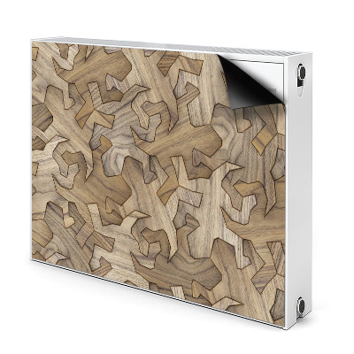 Dekoračný magnet na radiátor Drevená geometrická abstrakcia s tieňmi