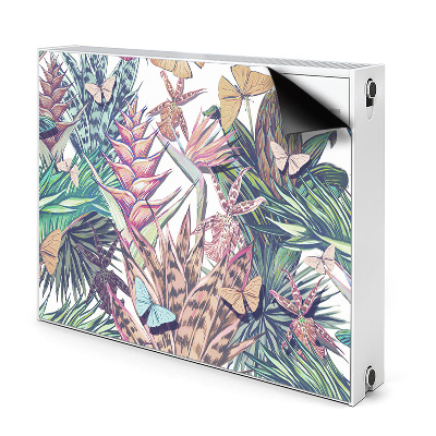 Dekoračný magnetický kryt na radiátor Tropické kvety a motýle