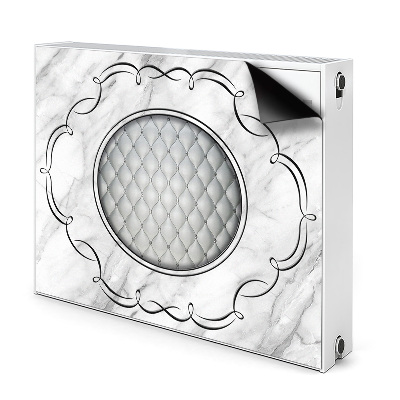 Dekoračný magnetický kryt na radiátor Mramorový vzor s kosoštvorcovým prešívaním