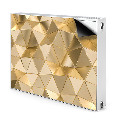 Dekoračný magnetický kryt na radiátor Zlatý geometrický trojuholníkový vzor