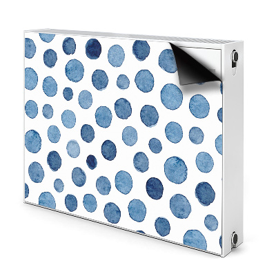 Dekoračný magnetický kryt na radiátor Modré akvarelové kruhy na bielej