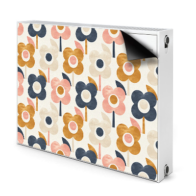 Dekoračný magnet na radiátor Retro kvetinový geometrický vzor