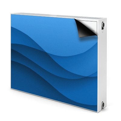 Dekoračný magnetický kryt na radiátor Vlna v odtieňoch modrej