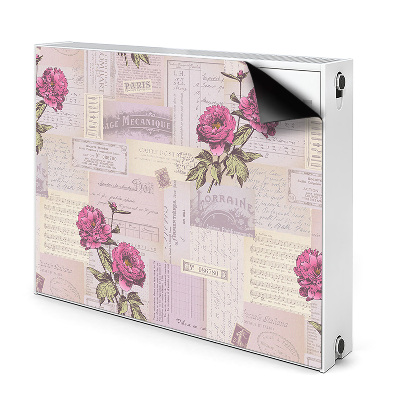 Dekoračný magnetický kryt na radiátor Vintage ruže a staré listy