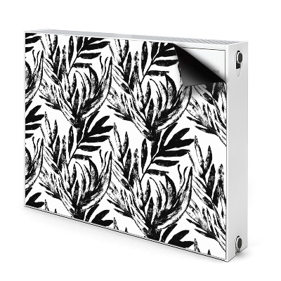 Dekoračný magnet na radiátor Čiernobiele tropické listy