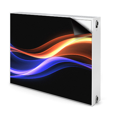 Dekoračný magnetický kryt na radiátor Farebné vlny na čiernom pozadí