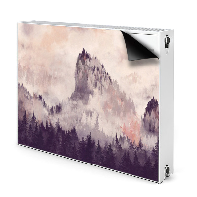 Dekoračný magnet na radiátor Hmlistý lesný horský krajinkový motív