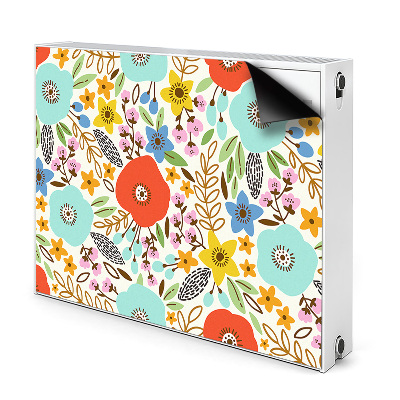 Dekoračný magnetický kryt na radiátor Farebný kvetinový vzor s listami