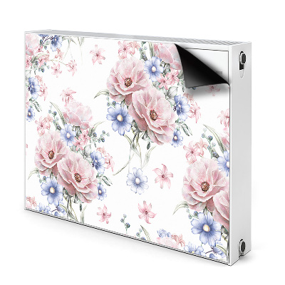 Dekoračný magnetický kryt na radiátor Pastelové kvety a jemné lístie