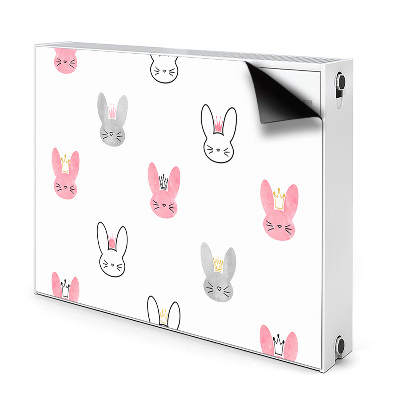 Dekoračný magnet na radiátor Králičie hlavy s korunkami