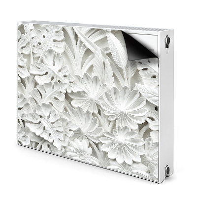 Dekoračný magnet na radiátor Reliéfne biele tropické kvety a listy