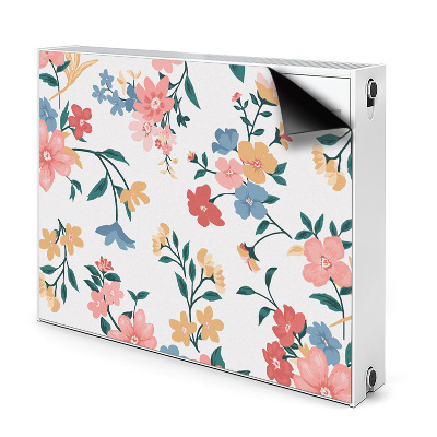 Dekoračný magnetický kryt na radiátor Farebné kvetinové vinice na bielom