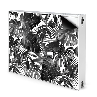 Dekoračný magnet na radiátor Čiernobiele tropické listy
