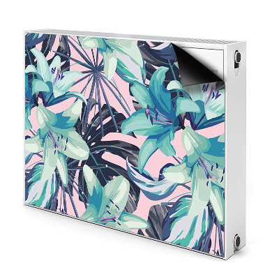 Dekoračný magnetický kryt na radiátor Tropické kvety a palmové listy