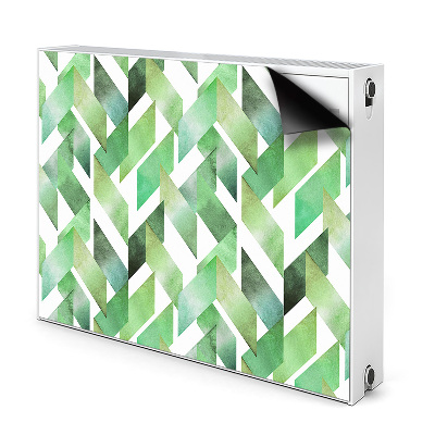 Dekoračný magnet na radiátor Zelený akvarelový chevron vzor