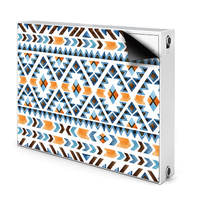 Dekoračný magnetický kryt na radiátor Geometrický etnický vzor s trojuholníkmi