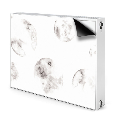 Dekoračný magnetický kryt na radiátor Akvarelové kruhy v čiernobielom prevedení