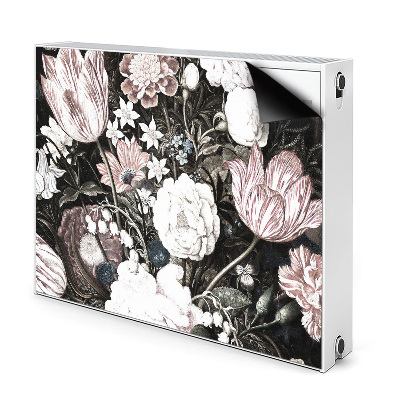 Dekoračný magnetický kryt na radiátor Kvetinový vzor s tulipánmi a pivóniami