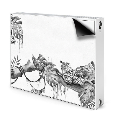 Dekoračný magnet na radiátor Leopard na konári s listami