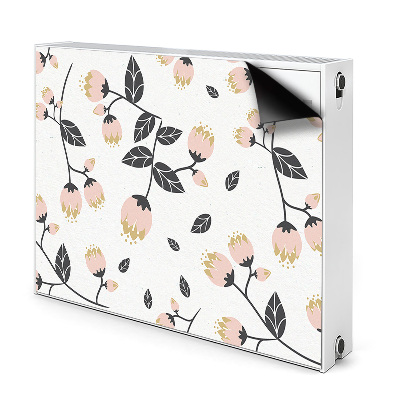 Dekoračný magnet na radiátor Ružové kvetiny a čierne listy