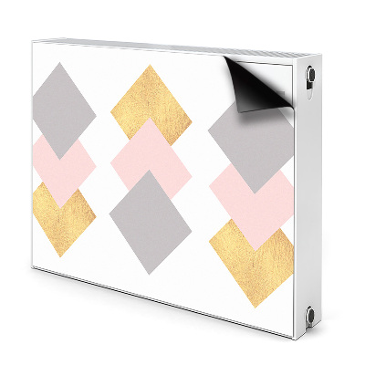 Dekoračný magnetický kryt na radiátor Zlaté a pastelové diamanty