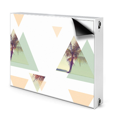 Dekoračný magnetický kryt na radiátor Palmy v geometrických trojuholníkoch