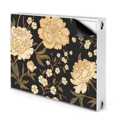 Dekoračný magnet na radiátor Kvetinový vzor s pivóniami a lístkami