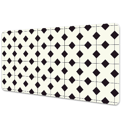 Podložka na písací stôl Čierne diamanty na mriežke.