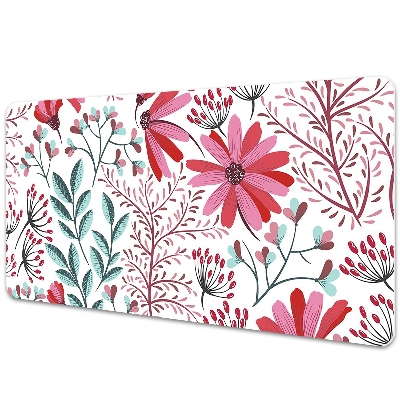 Podložka na písací stôl Kvetinový vzor s červenými kvetmi.