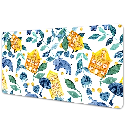 Podložka na stôl Hrochy medzi domčekmi