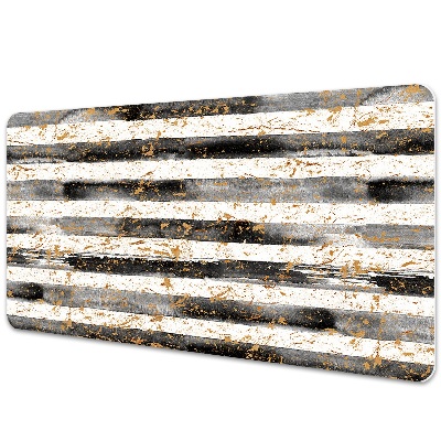 Veľká podložka na stôl Zlaté a čierne pruhy s textúrou.