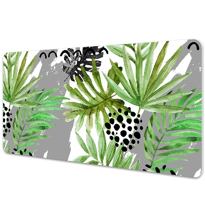 Podložka na stôl Zelené listy a čierne bodky.