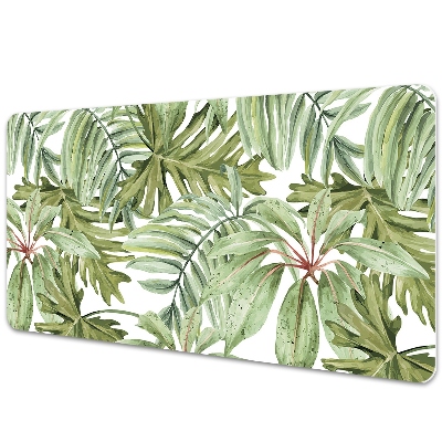 Veľká podložka na stôl Tropické zelené listy akvarel.