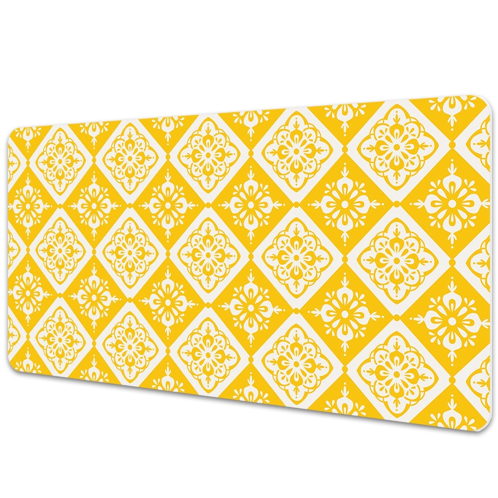 Veľká podložka na stôl Žlto-biely vintage vzor