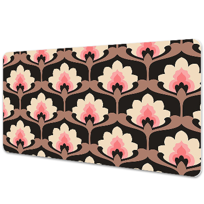 Veľká podložka na stôl Kvetinový retro geometrický vzor.