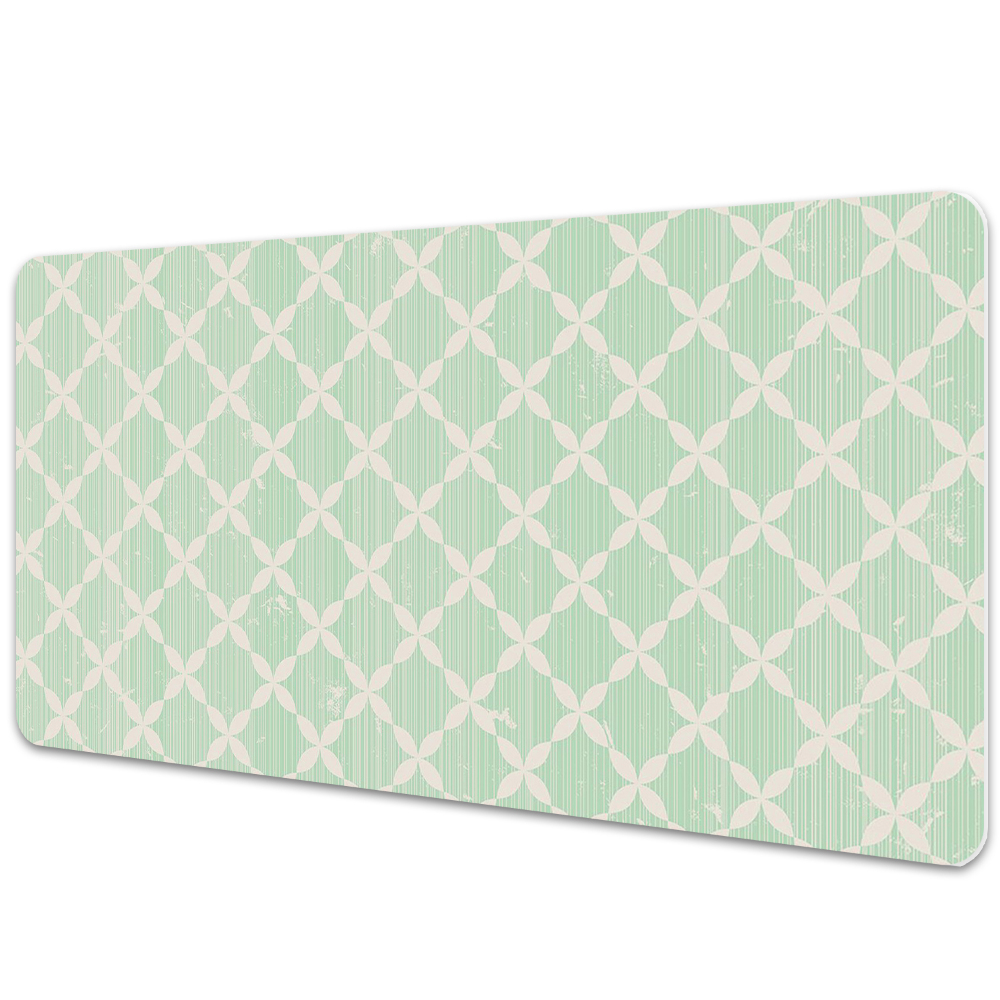 Veľká podložka na stôl Retro geometrické kvety s kruhmi.