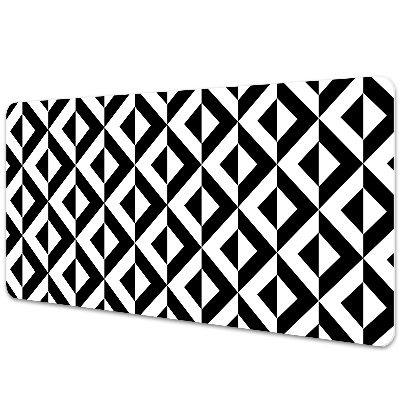 Podložka na písací stôl Čierno-biele geometrické kosoštvorce.