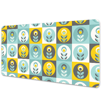 Podložka na stôl Retro geometrické kvety v kruhoch.