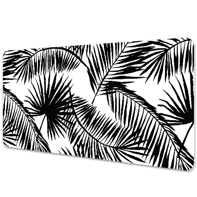 Podložka na písací stôl Čierno-biele tropické palmové listy.