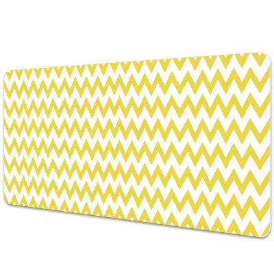 Veľká podložka na stôl Žlté geometrické cikcaky