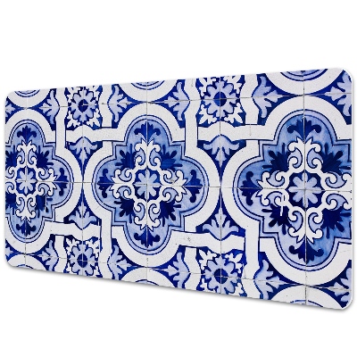 Veľká podložka na stôl Modro-biely portugalský azulejos vzor.