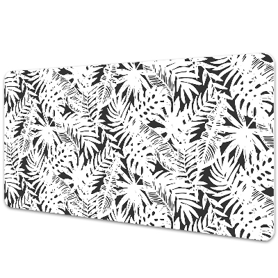 Veľká podložka na stôl Listy v čiernej a bielej farbe