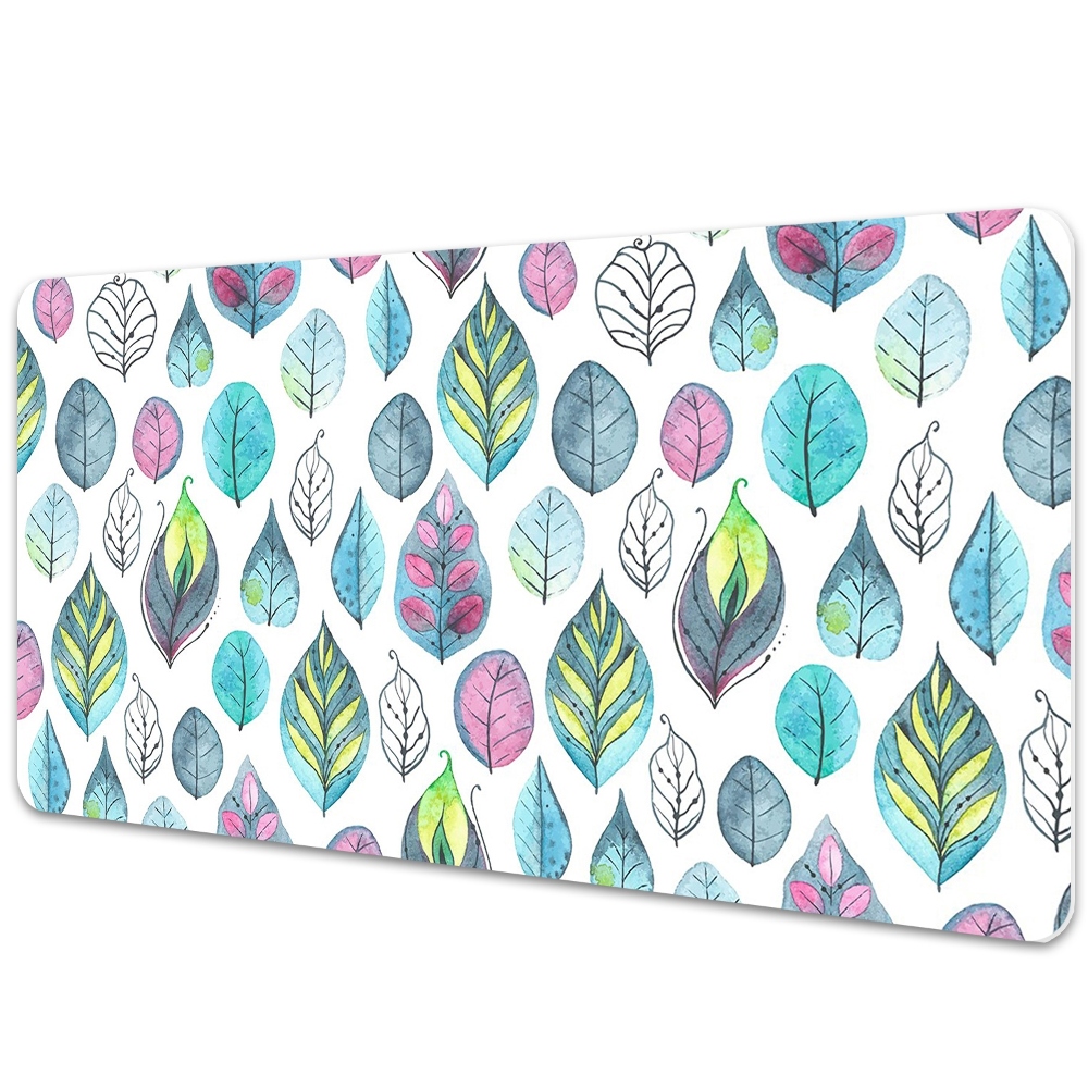 Podložka na písací stôl Farebné akvarelové listy a lístky.