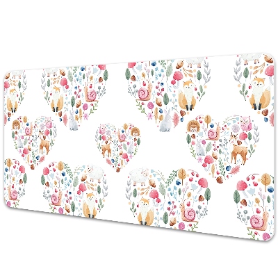 Veľká podložka na stôl Srdcia z listov