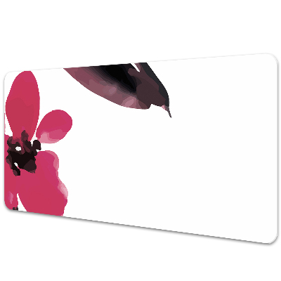 Veľká podložka na stôl Ružový kvet s tmavým listom.