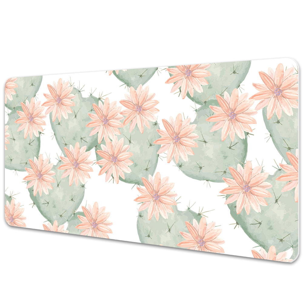Podložka na písací stôl Kaktusové kvety v pastelových tónoch.