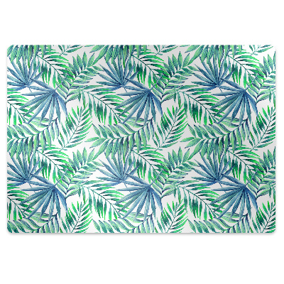Podložka pod stoličku na podlahu Tropické zelené palmové listy,