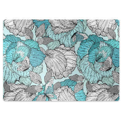 Ochranná podložka pod stoličku Čmárané kvety